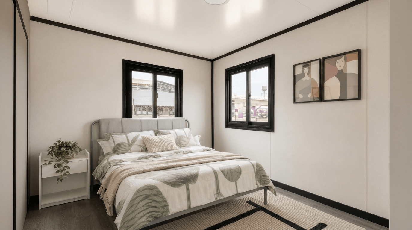 Dormitorio de una casa modular Kasas